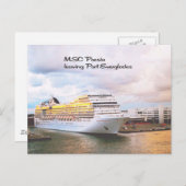 Kreuzfahrtschiff im Hafen Postkarte (Vorne/Hinten)