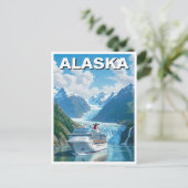 Kreuzfahrtschiff in Alaska Postkarte (Stehend Vorderseite)