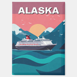 Kreuzfahrtschiff in Alaska Reisen Abstrakt Magnet