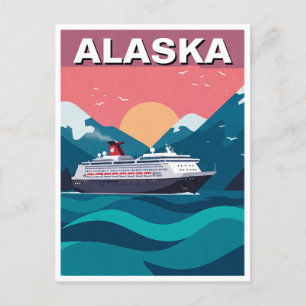 Kreuzfahrtschiff in Alaska Reisen Abstrakt Postkarte