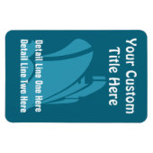 Kreuzfahrtschiff in Blues Verticle Custom Magnet (Horizontal)