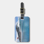 Kreuzfahrtschiff in karibischen Gewässern Gepäckanhänger (Vorderseite vertikal)