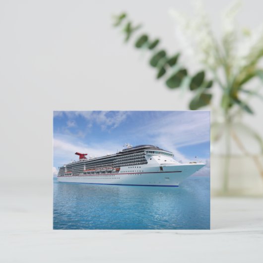 Kreuzfahrtschiff in karibischen Gewässern Postkarte (Stehend Vorderseite)