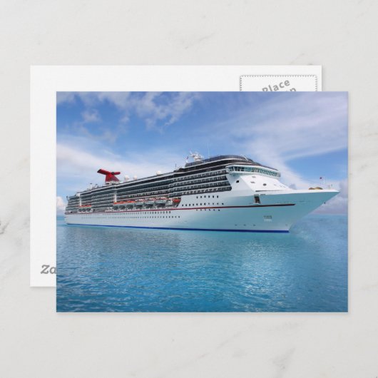 Kreuzfahrtschiff in karibischen Gewässern Postkarte (Vorne/Hinten)