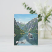 Kreuzfahrtschiff in Norwegen Fjord Postkarte (Stehend Vorderseite)