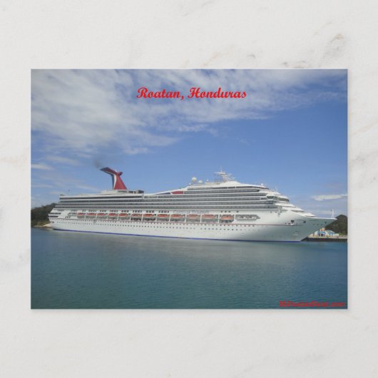 Kreuzfahrtschiff in Roatan, Honduras Postkarte (Vorderseite)