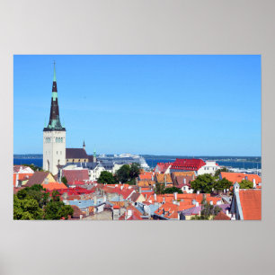 Kreuzfahrtschiff in Tallinn, Estland Poster