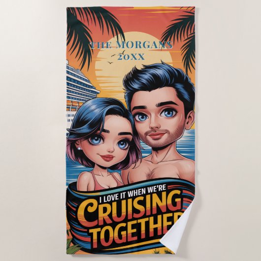 Kreuzfahrtschiff Kreuzfahrt mit dem Custom Chibi C Strandtuch (Vorderseite)