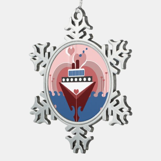 Kreuzfahrtschiff Liebe Zwitter Snowflake Ornament (Rechts)