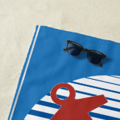 Kreuzfahrtschiff mit Anker und individuellem Namen Strandtuch (Beispiel)