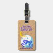 Kreuzfahrtschiff mit Lederband Gepäckanhänger (Vorderseite vertikal)