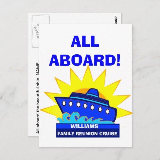 Kreuzfahrtschiff mit Sun Wiedersehen oder Ereignis Postkarte (Vorne/Hinten)