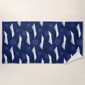 Kreuzfahrtschiff Nautical Blue White Muster Strandtuch (Vorderseite)