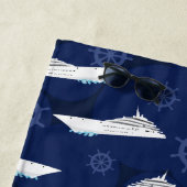 Kreuzfahrtschiff Nautical Blue White Muster Strandtuch (Beispiel)