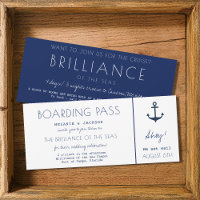 Kreuzfahrtschiff Nautical Boarding Pass Hochzeit