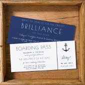 Kreuzfahrtschiff Nautical Boarding Pass Hochzeit Einladung