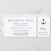 Kreuzfahrtschiff Nautical Boarding Pass Hochzeit Einladung (Vorderseite)