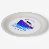 Kreuzfahrtschiff Nautical Personalisiert Pappteller (Schrägansicht)