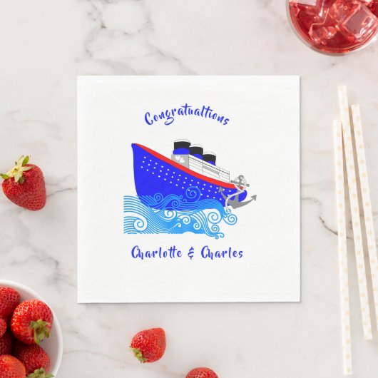 Kreuzfahrtschiff Nautical Personalisiert Serviette (Beispiel)