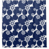 Kreuzfahrtschiff Nautikblau und weiß Duschvorhang (Vorderseite)