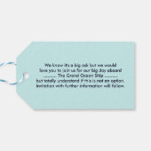 Kreuzfahrtschiff Nautische Hochzeit speichern das Geschenkanhänger (Rückseite Horizontal)