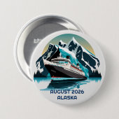 Kreuzfahrtschiff Ozean Alaska Berg Button (Vorne & Hinten)