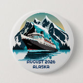 Kreuzfahrtschiff Ozean Alaska Berg Button (Vorderseite)