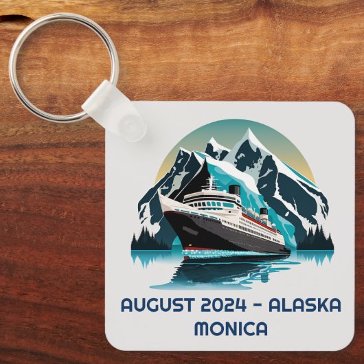 Kreuzfahrtschiff Ozean Alaska Berg Schlüsselanhänger (Vorderseite)
