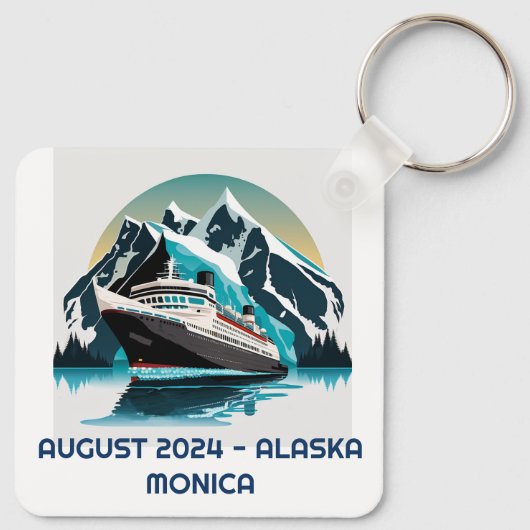 Kreuzfahrtschiff Ozean Alaska Berg Schlüsselanhänger (Rückseite)