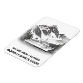 Kreuzfahrtschiff Ozean Alaska Schwarz-weiß Magnet (Linke Seite)