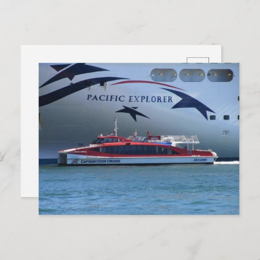 Kreuzfahrtschiff Pacific Explorer und Kleineres Bo Postkarte (Vorne/Hinten)