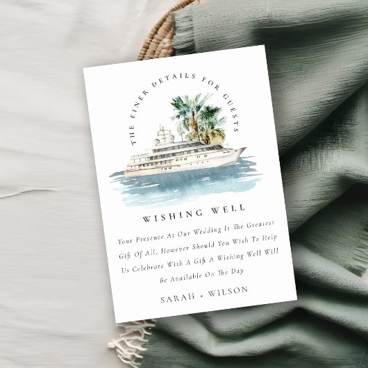 Kreuzfahrtschiff Palm Seascape Hochzeit wünschen g Begleitkarte