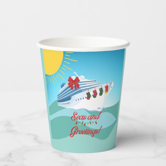 Kreuzfahrtschiff Pappbecher (Rückseite)