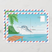 Kreuzfahrtschiff Postkarte/ Einladung (Vorne/Hinten)