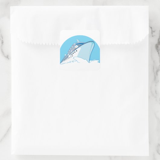 Kreuzfahrtschiff Quadratischer Aufkleber (Tasche)