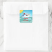 Kreuzfahrtschiff Quadratischer Aufkleber (Tasche)