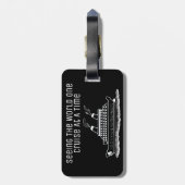 Kreuzfahrtschiff Reisende Funny Simple Schwarz-wei Gepäckanhänger (Rückseite vertikal)