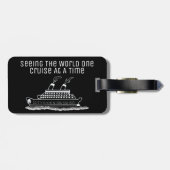 Kreuzfahrtschiff Reisende Funny Simple Schwarz-wei Gepäckanhänger (Rückseite horizontal)