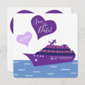 Kreuzfahrtschiff Rette die Hochzeitdatenkarte Save The Date (Vorne/Hinten)