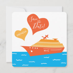 Kreuzfahrtschiff Rette die Hochzeitdatenkarte Save The Date