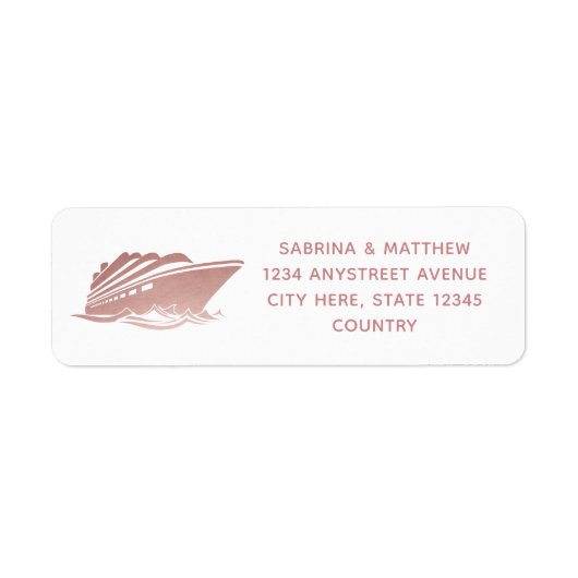 Kreuzfahrtschiff Rose Gold Rosa Rücksendeadresse (Vorne)