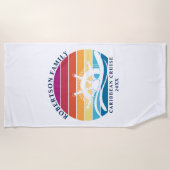 Kreuzfahrtschiff-Rückfahrrad-Sonnenuntergang Strandtuch (Vorderseite)