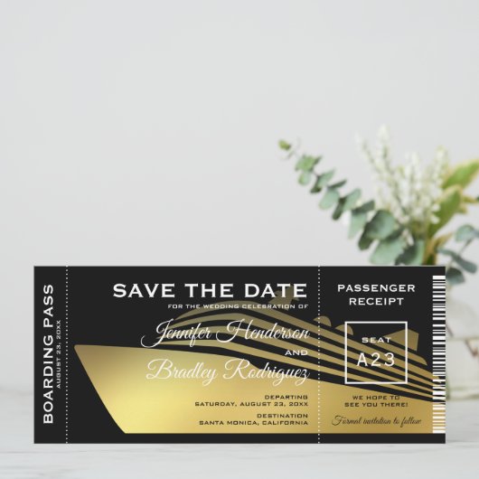 Kreuzfahrtschiff Save the Date Boarding (Stehend Vorderseite)