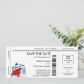 Kreuzfahrtschiff Save the Date Einladungen (Stehend Vorderseite)