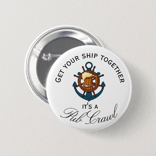 Kreuzfahrtschiff Spaß Pub Crawl Aktivität Button (Vorne & Hinten)