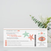 Kreuzfahrtschiff Starfish Boarding Hochzeit Einladung (Stehend Vorderseite)