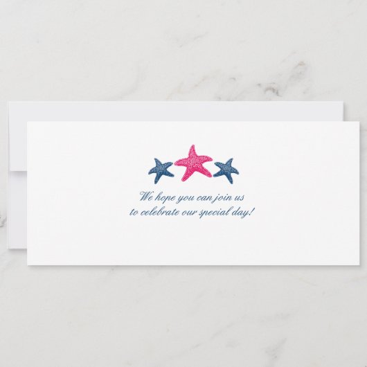 Kreuzfahrtschiff Starfish Boarding Hochzeit Einladung (Rückseite)