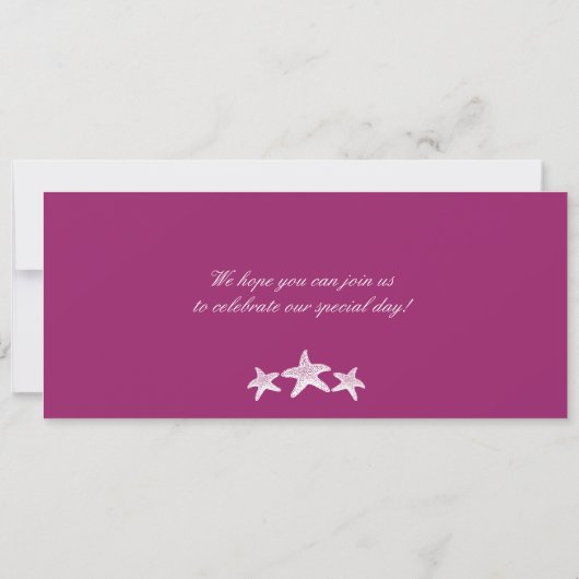 Kreuzfahrtschiff Starfish Boarding Hochzeit Einladung (Rückseite)