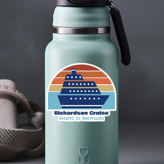 Kreuzfahrtschiff Sunset Personalisierter Familienu Aufkleber