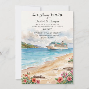 Kreuzfahrtschiff Tropische Reise Hochzeitseinladun Einladung